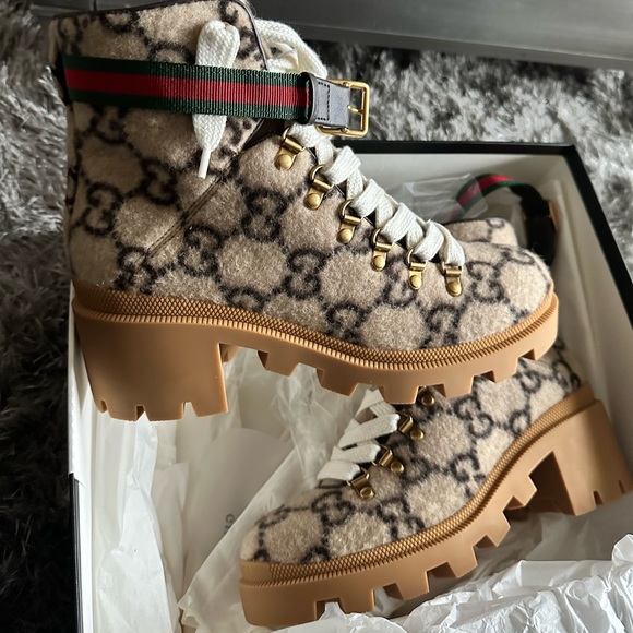 Women's GG Wool Ankle Boots - Picture 2 of 4